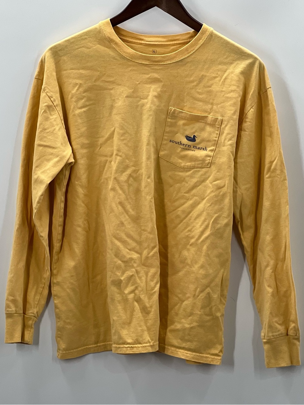 375 Southern Marsh Long-Sleeve Pocket Tee in Yellow